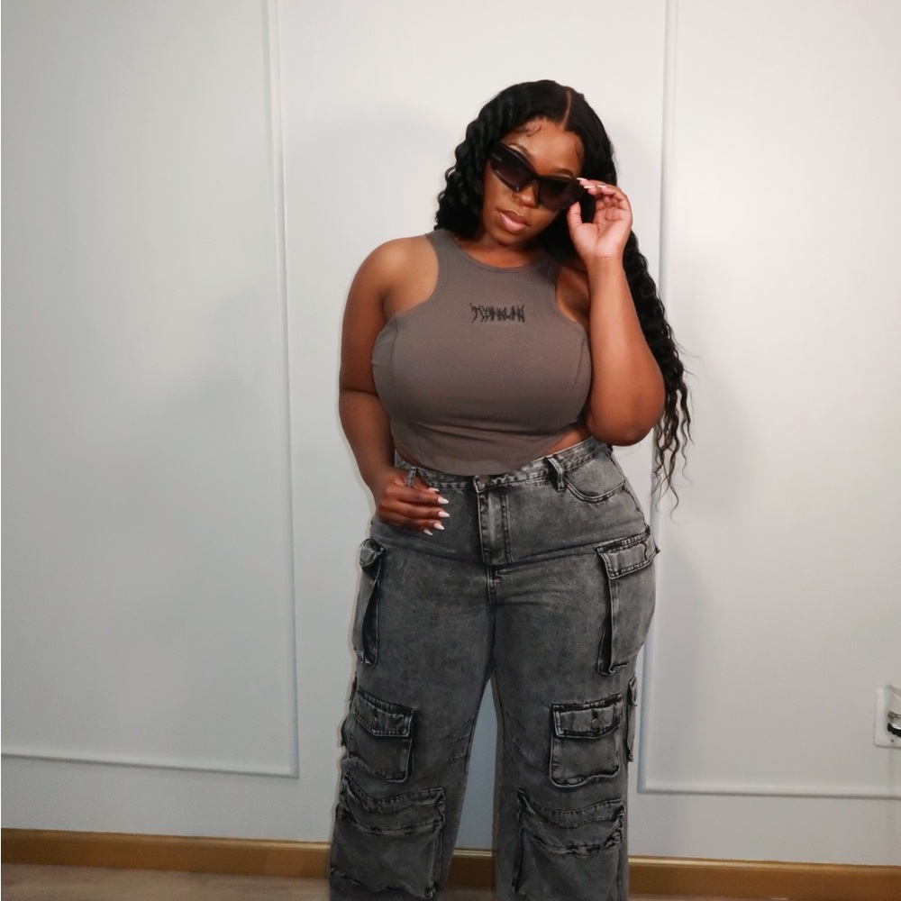 Gray Cargo Tank Top